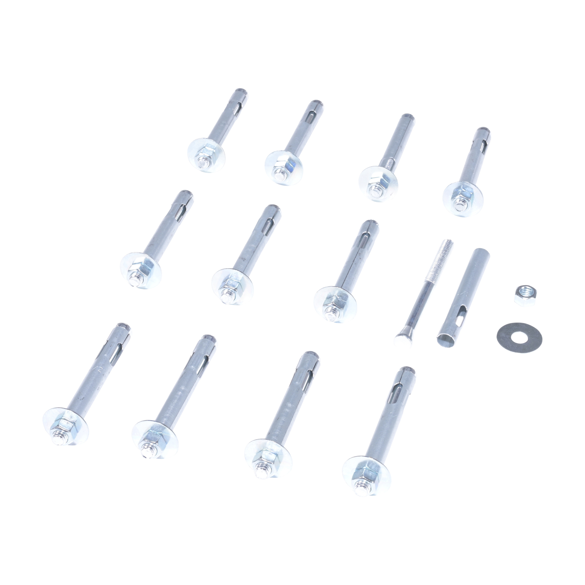 Vestil Steel Concrete Anchor Bolts - 0.5in. x 4in., Zinc Plated, 12 Pk., Model# AS-124-12PK